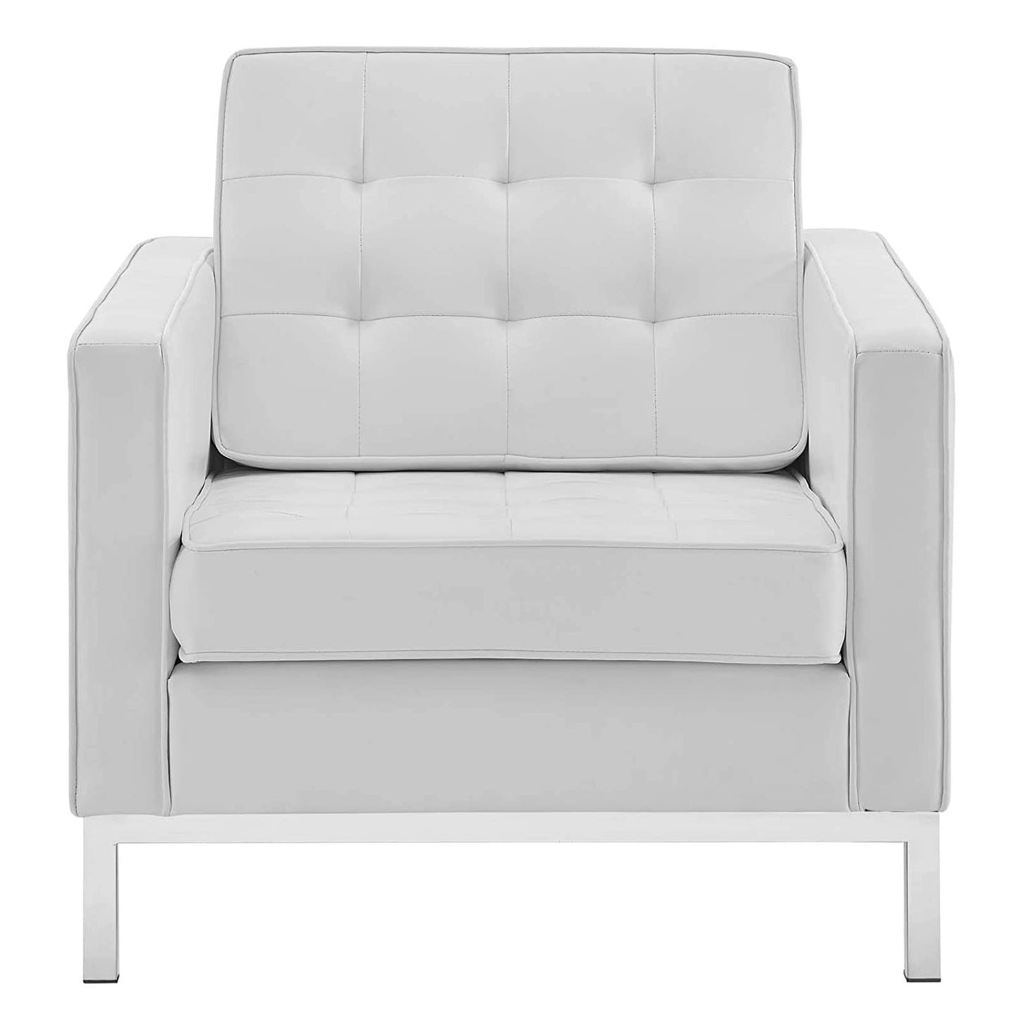 Modway Loft Tufted Upholstered Faux Leather Armchair | Armchairs | Modishstore-3