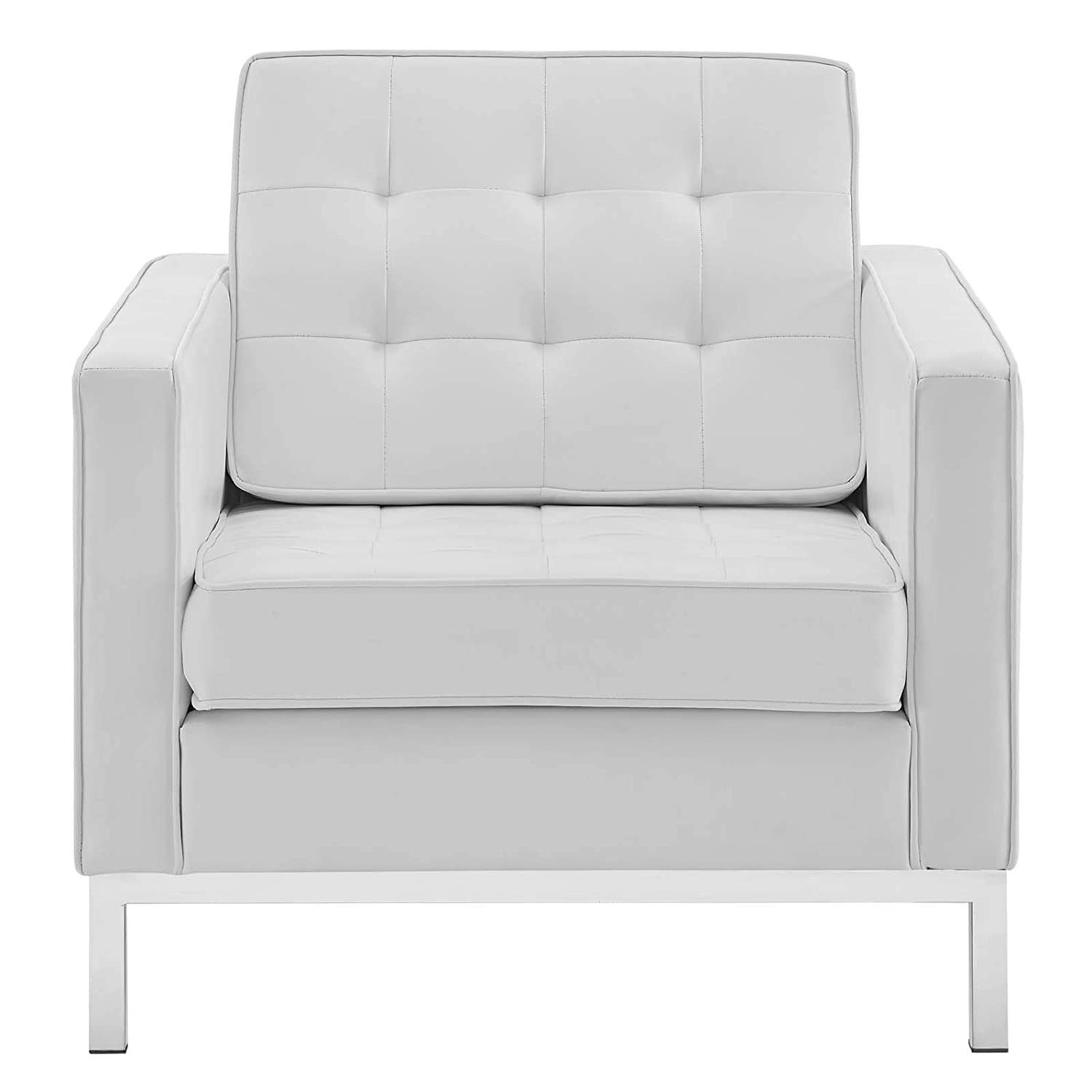 Modway Loft Tufted Upholstered Faux Leather Armchair | Armchairs | Modishstore-3
