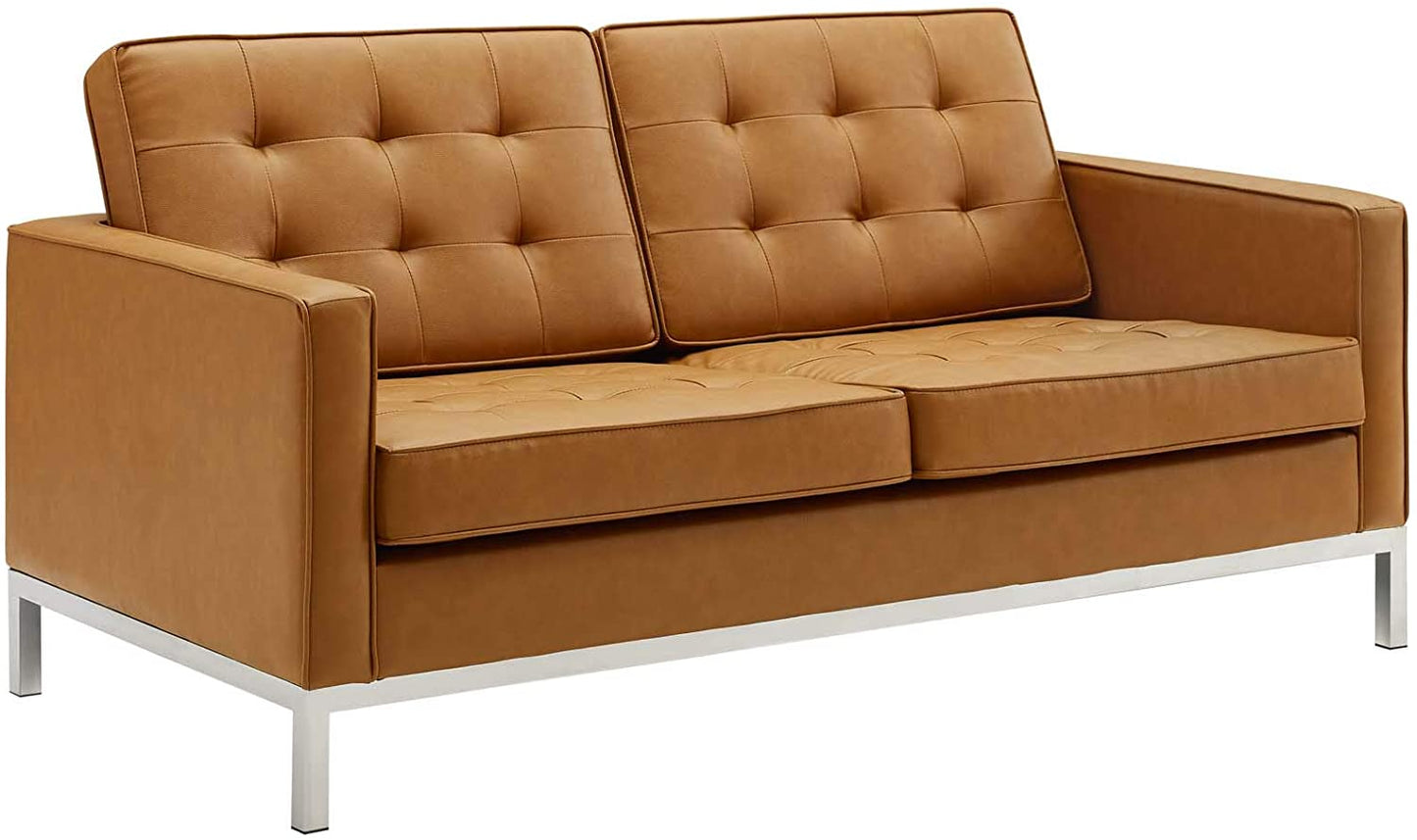 Modway Loft Tufted Upholstered Faux Leather Loveseat | Loveseats | Modishstore-9