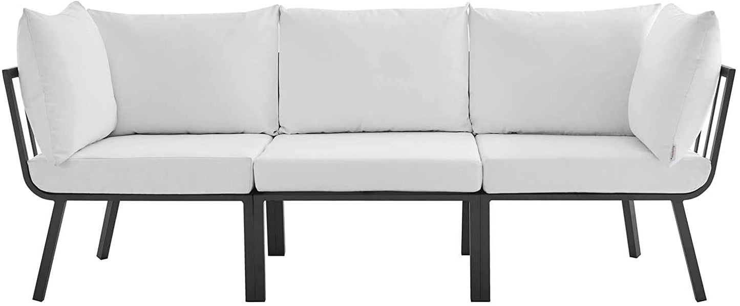 Modway Riverside 3 Piece Outdoor Patio Aluminum Sectional Sofa Set | Outdoor Sofas, Loveseats & Sectionals | Modishstore-20