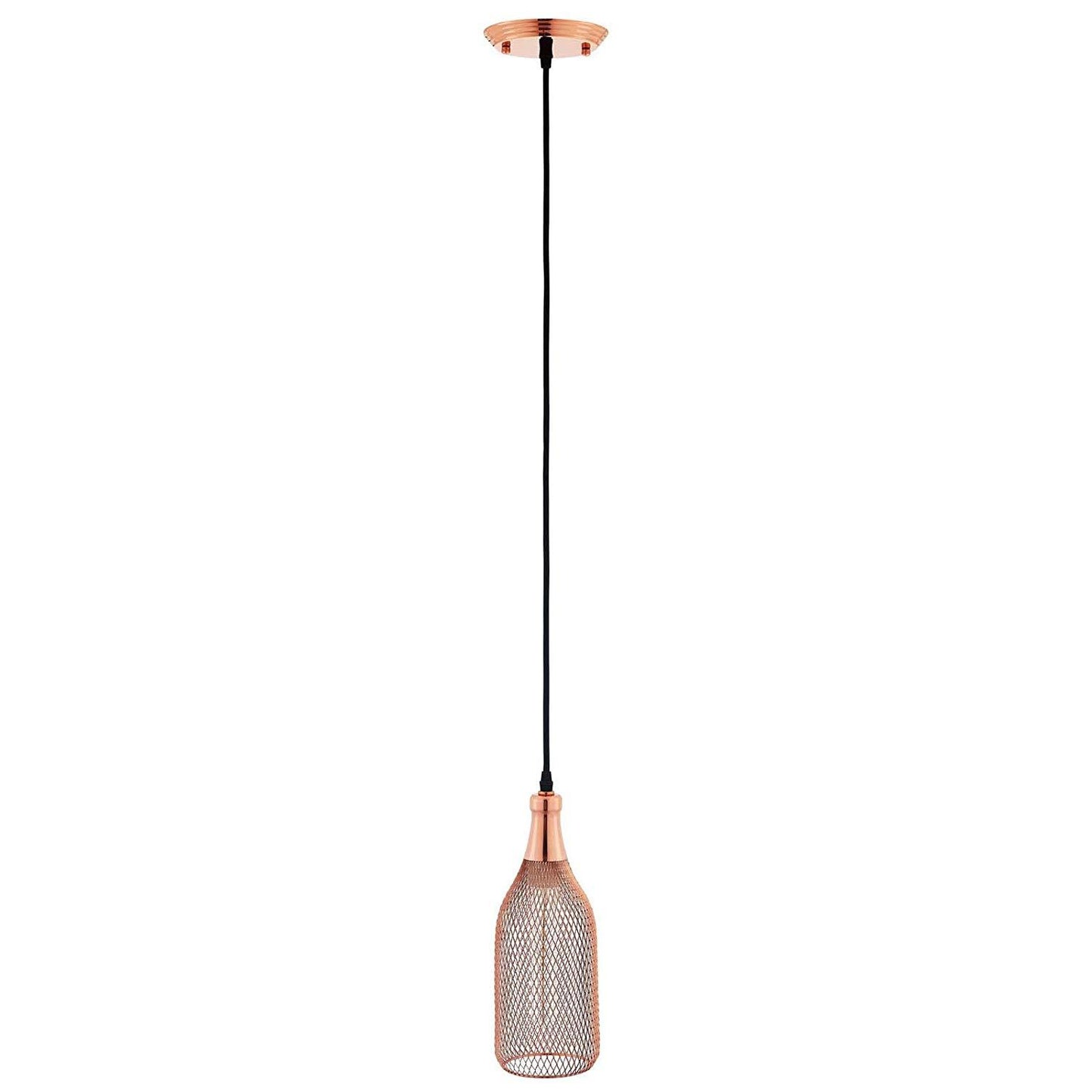Modway Glimmer Bottle-Shaped Rose Gold Pendant Light
