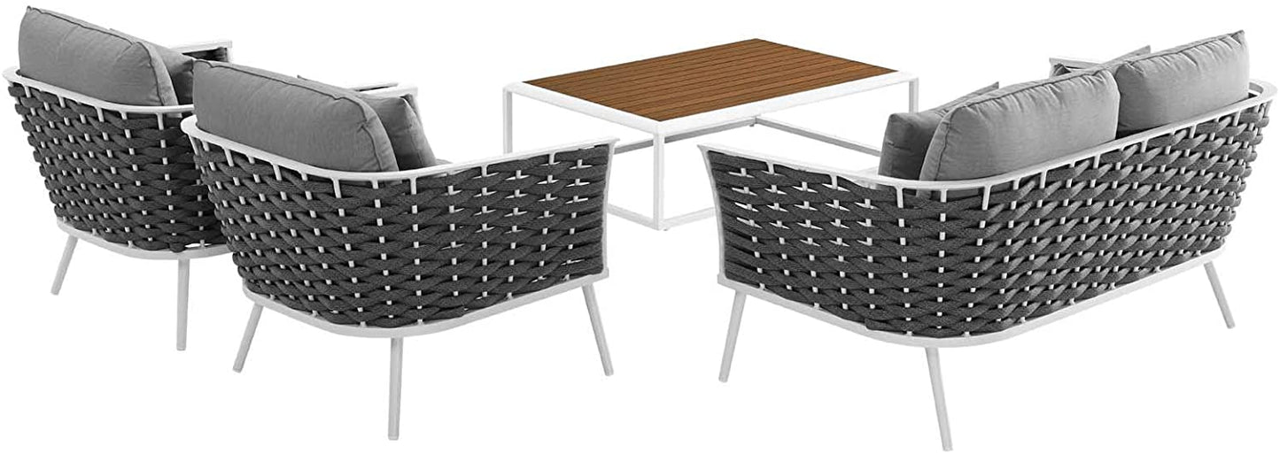 Modway Stance 4 Piece Outdoor Patio Aluminum Sectional Sofa Set-EEI-3172 | Outdoor Sofas, Loveseats & Sectionals | Modishstore-2