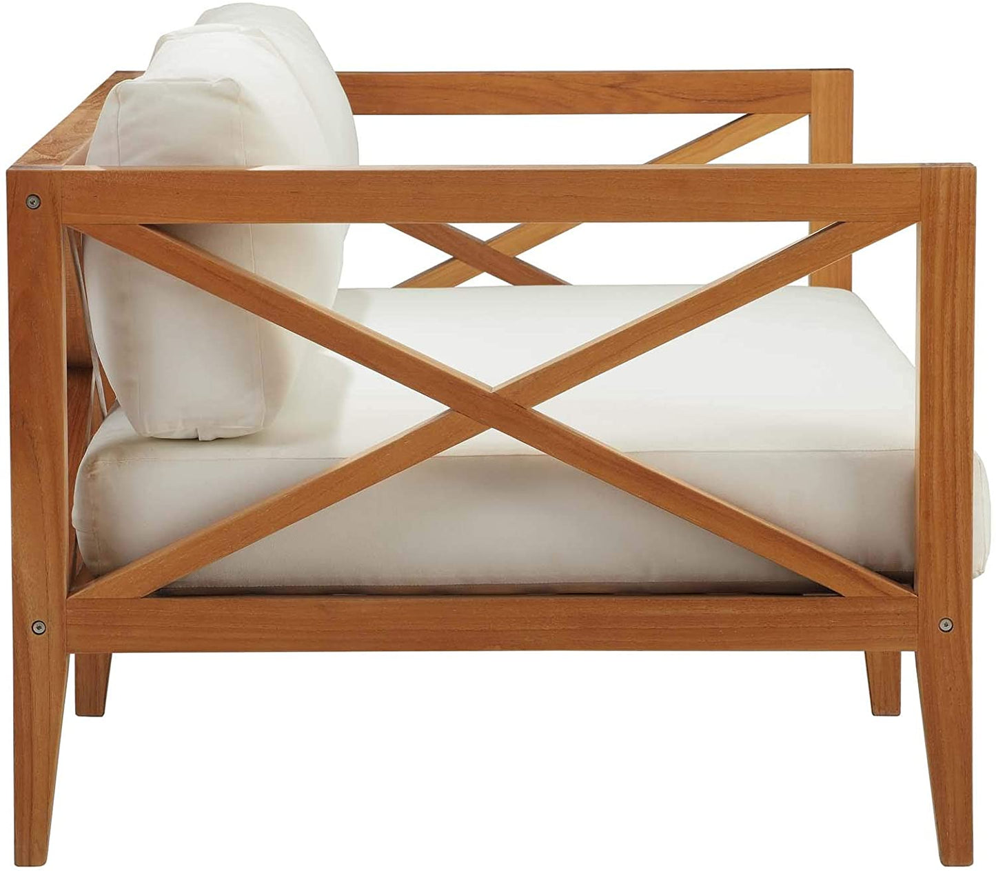 Modway Northlake Outdoor Patio Teak Wood Sofa in Natural White | Outdoor Sofas, Loveseats & Sectionals | Modishstore-6