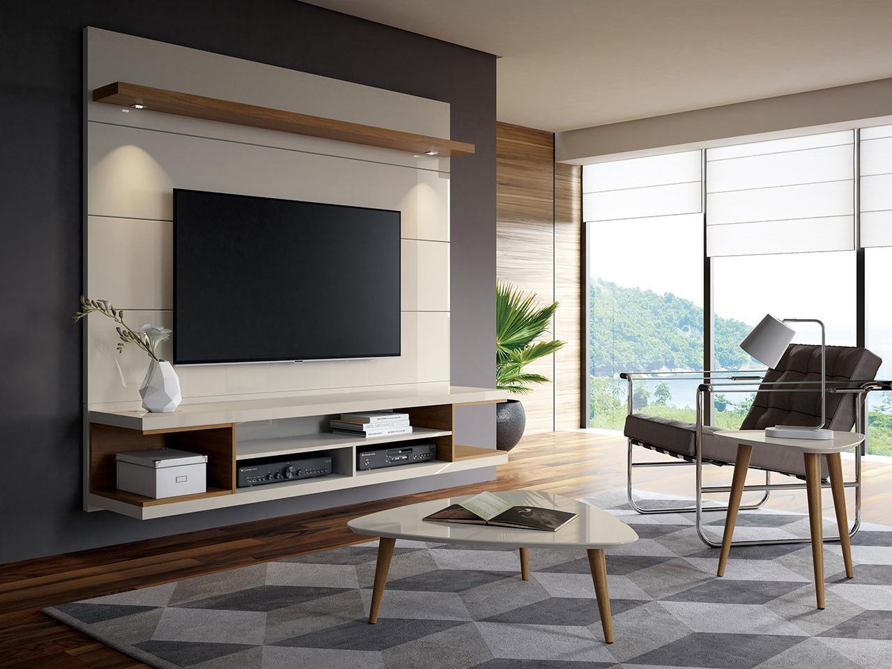 Manhattan Comfort Utopia 70" Floating Theater Entertainment Center with Led Lights