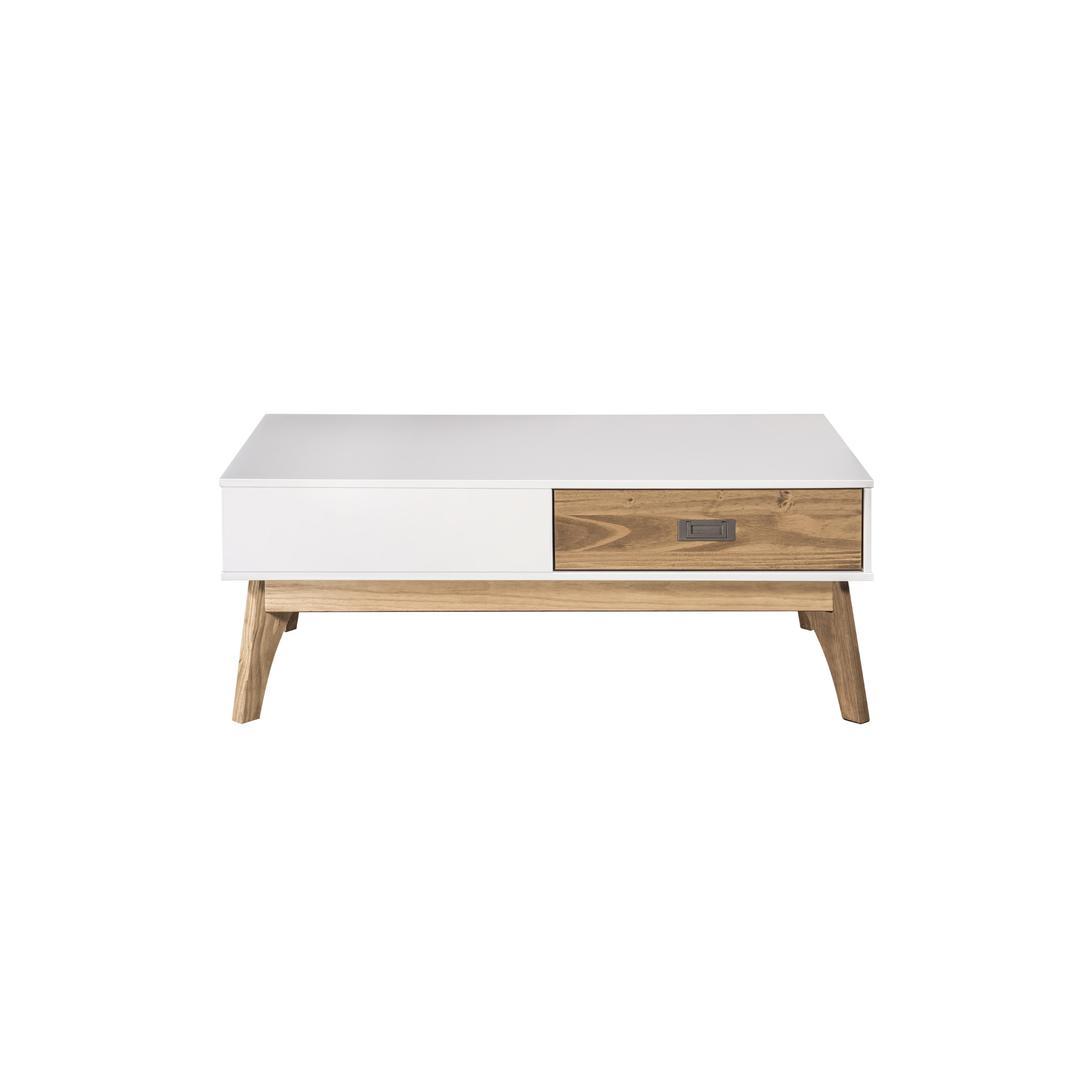 Manhattan Comfort Rustic Mid-Century Modern 2-Drawer Jackie 2.0 Coffee Table