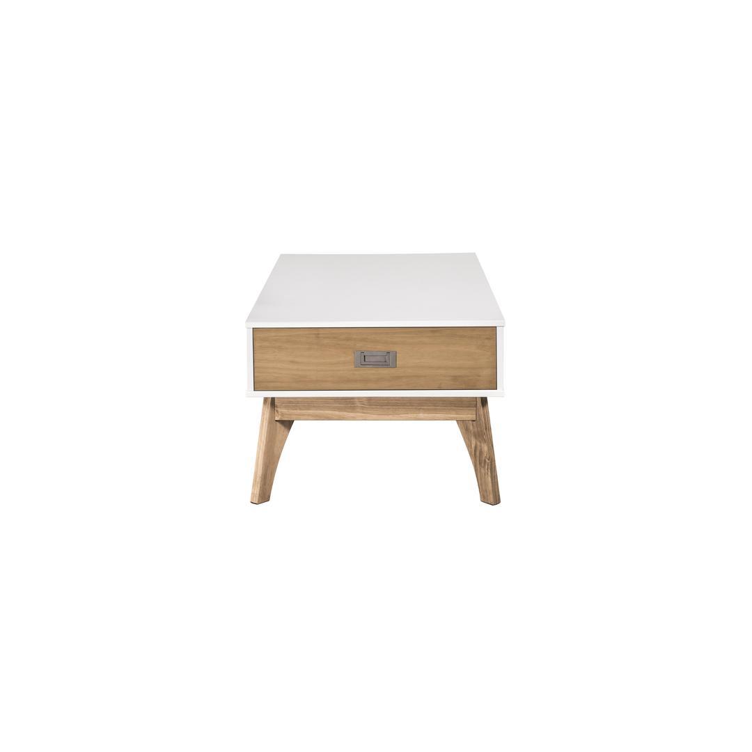 Manhattan Comfort Rustic Mid-Century Modern 2-Drawer Jackie 2.0 Coffee Table