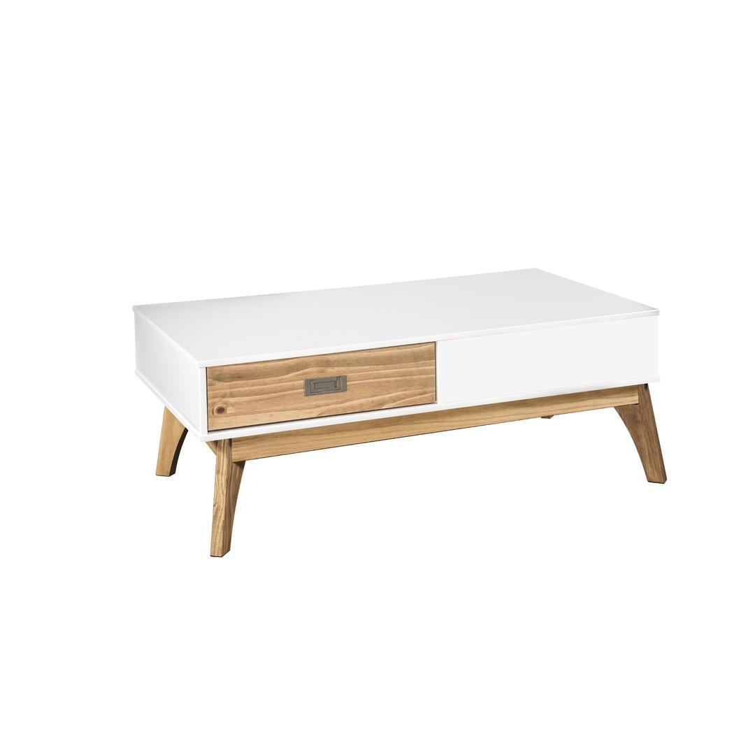 Manhattan Comfort Rustic Mid-Century Modern 2-Drawer Jackie 2.0 Coffee Table