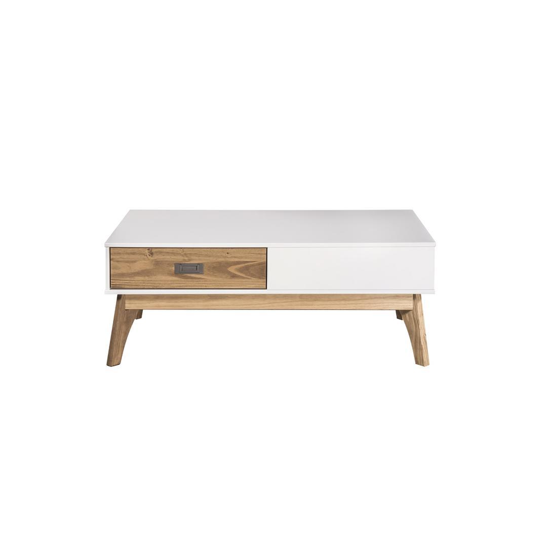 Manhattan Comfort Rustic Mid-Century Modern 2-Drawer Jackie 2.0 Coffee Table