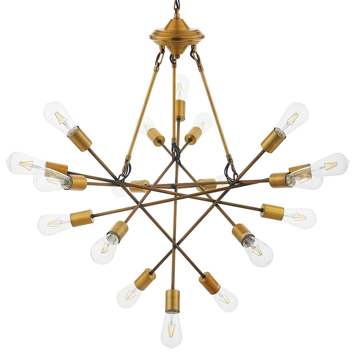 Modway Request Antique Brass 18 Lights Mid-Century Pendant Chandelier | Chandeliers | Modishstore-4