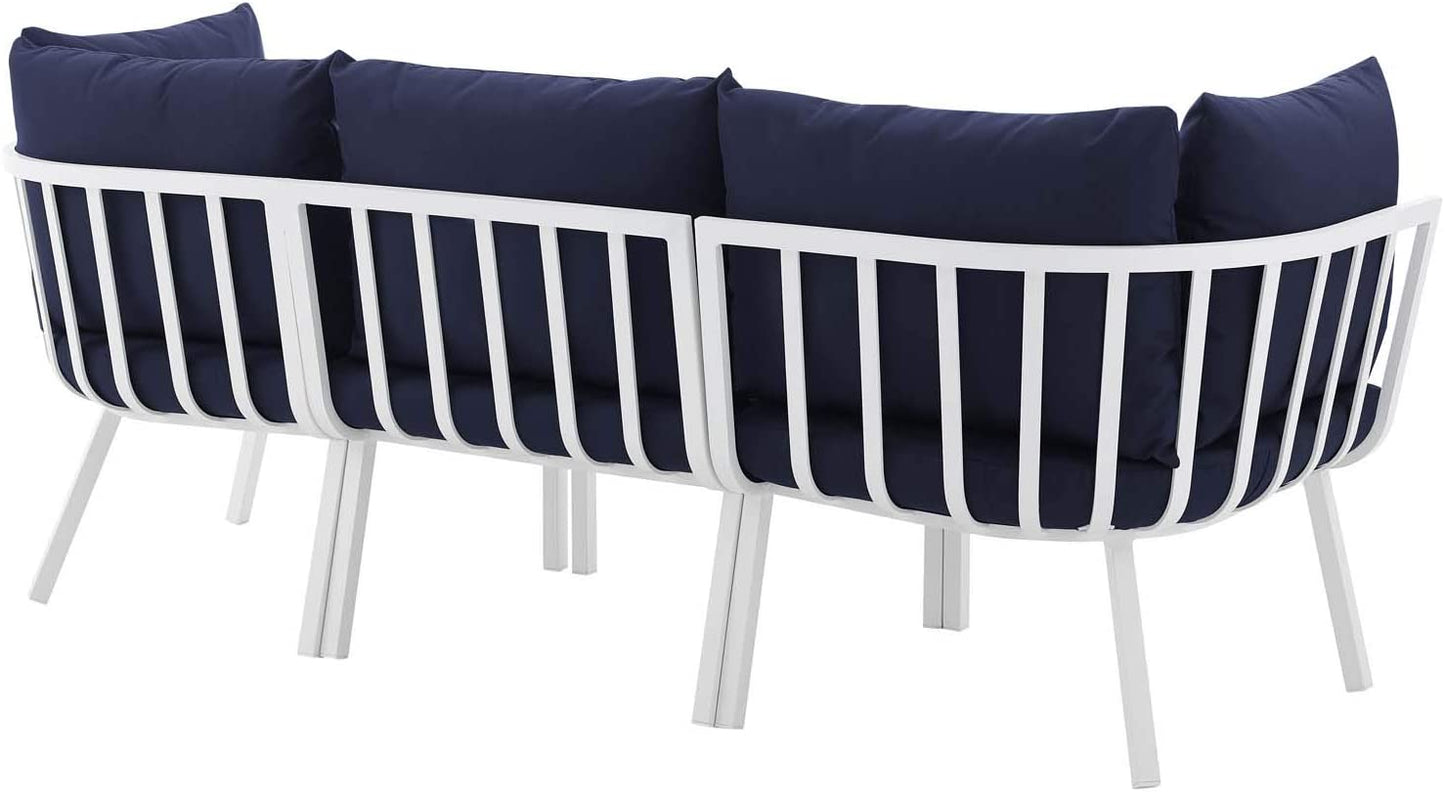 Modway Riverside 3 Piece Outdoor Patio Aluminum Sectional Sofa Set | Outdoor Sofas, Loveseats & Sectionals | Modishstore-2