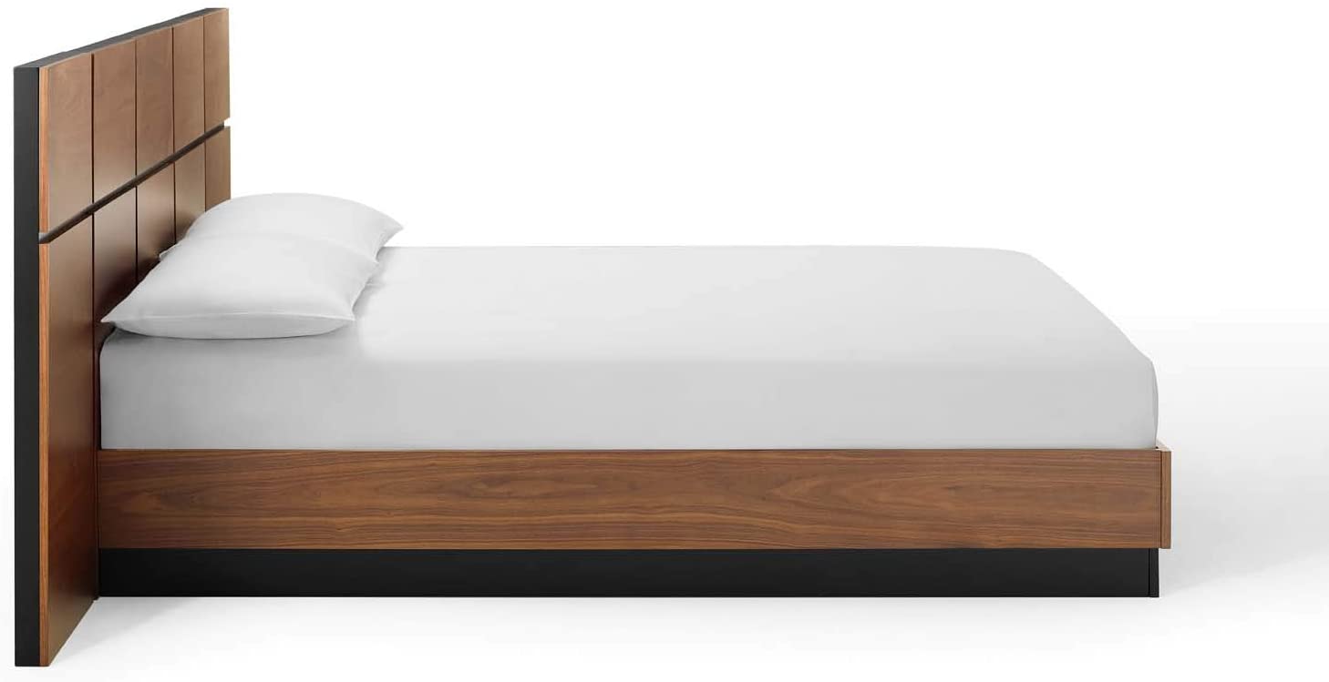 Modway Caima Queen Platform Bed in Walnut | Beds | 