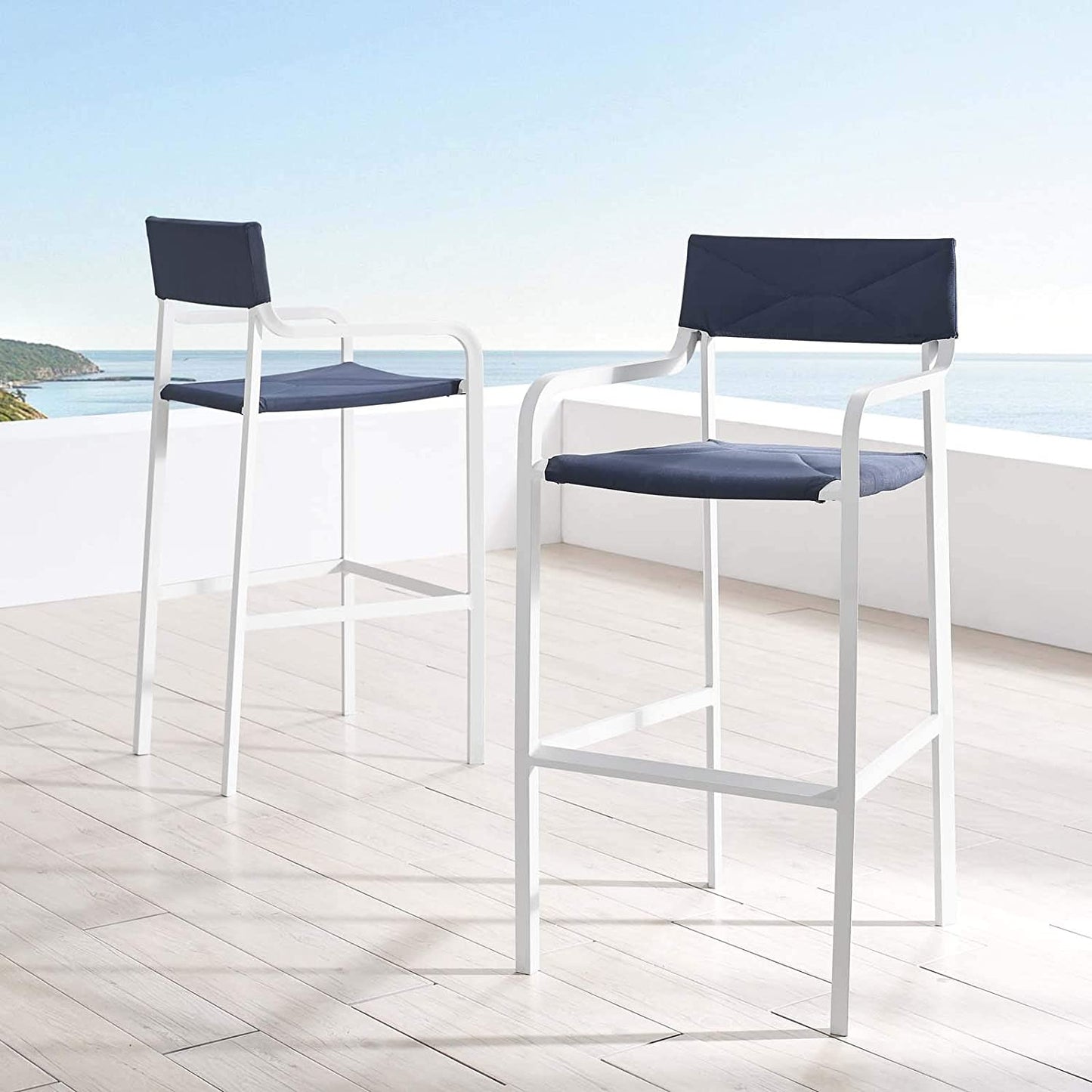 Modway Raleigh Outdoor Patio Aluminum Bar Stool Set of 2 | Bar Stools | Modishstore