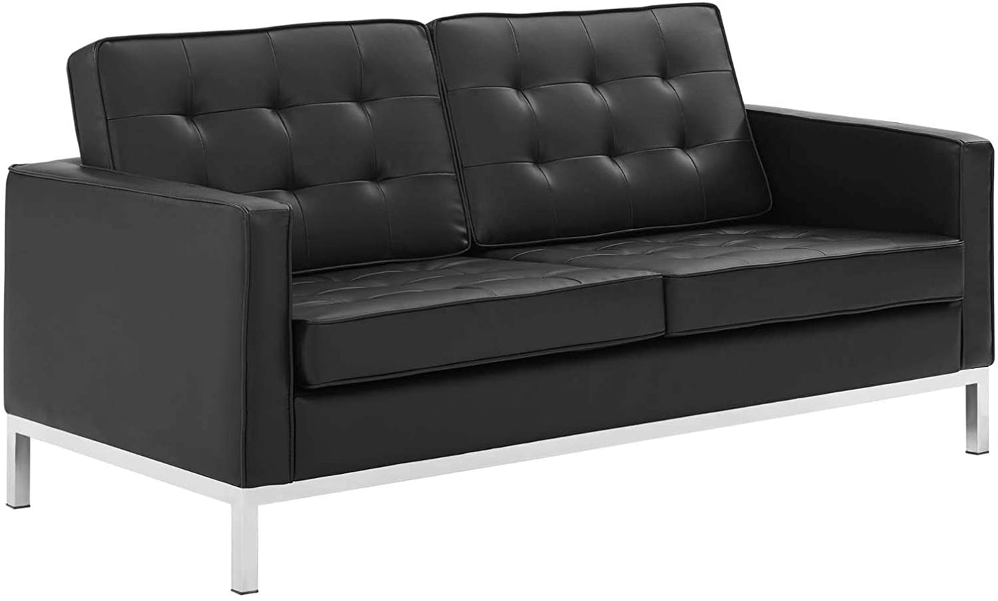 Modway Loft Tufted Upholstered Faux Leather Loveseat | Loveseats | Modishstore-17