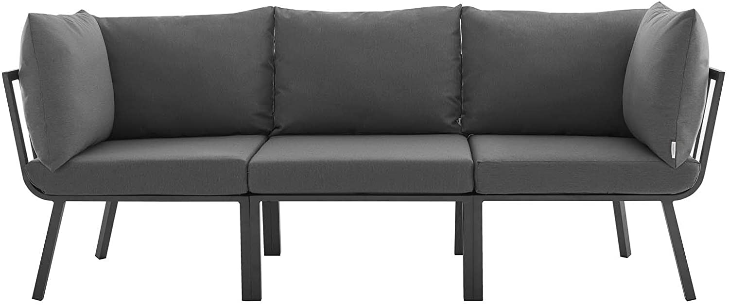 Modway Riverside 3 Piece Outdoor Patio Aluminum Sectional Sofa Set | Outdoor Sofas, Loveseats & Sectionals | Modishstore-11