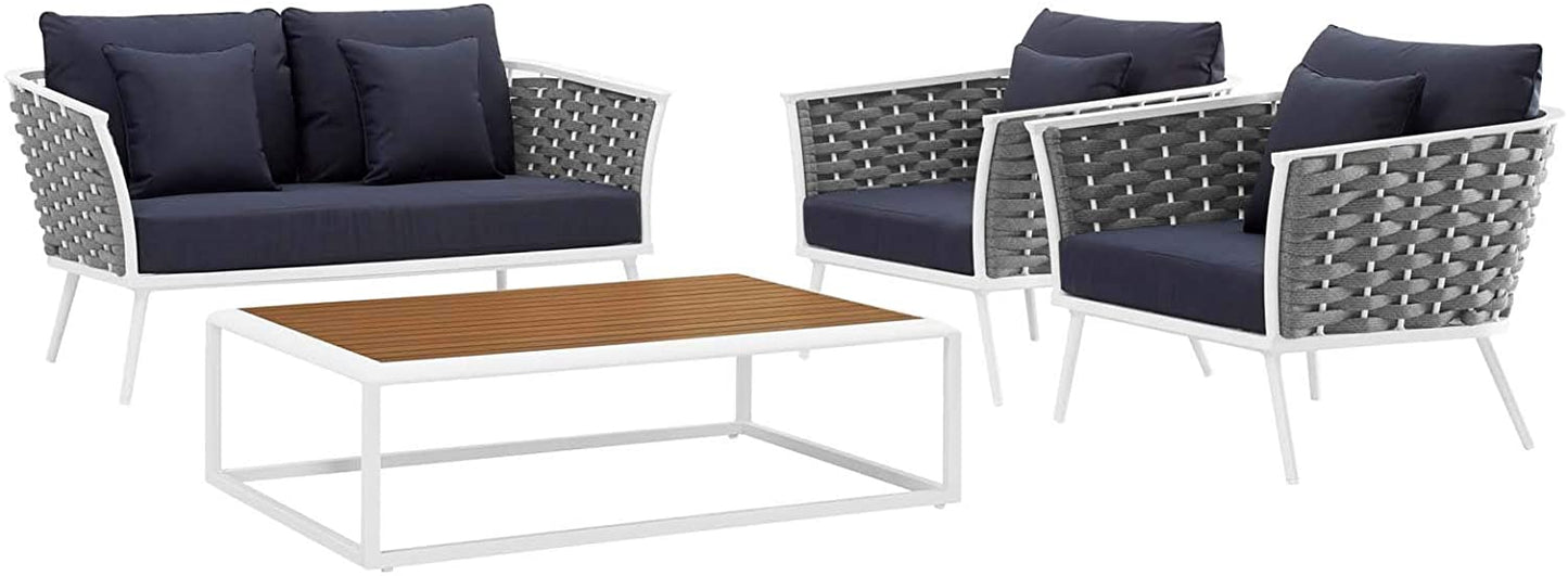 Modway Stance 4 Piece Outdoor Patio Aluminum Sectional Sofa Set-EEI-3172 | Outdoor Sofas, Loveseats & Sectionals | Modishstore-6