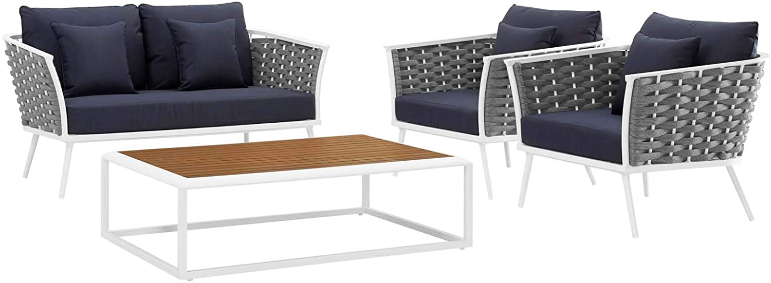 Modway Stance 4 Piece Outdoor Patio Aluminum Sectional Sofa Set-EEI-3172 | Outdoor Sofas, Loveseats & Sectionals | Modishstore-6