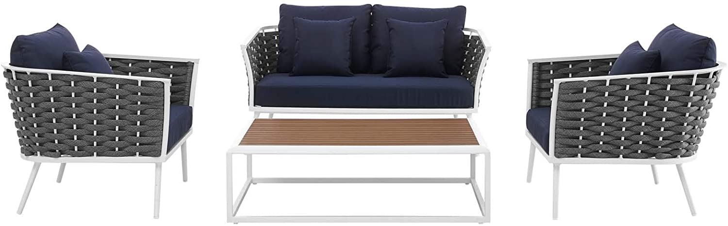 Modway Stance 4 Piece Outdoor Patio Aluminum Sectional Sofa Set-EEI-3172 | Outdoor Sofas, Loveseats & Sectionals | Modishstore-7