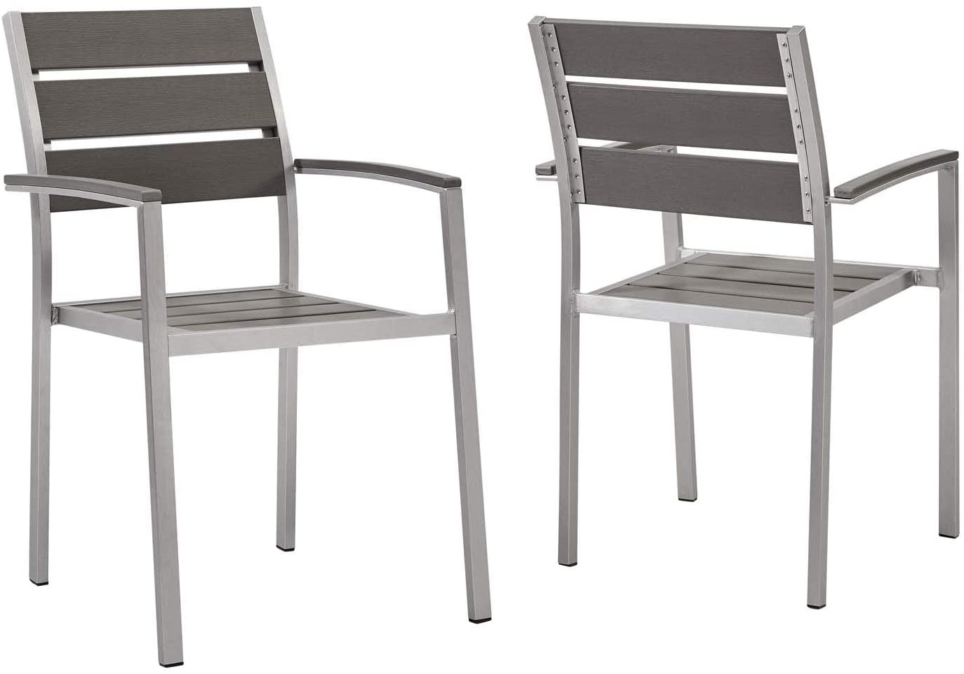 Modway Shore Outdoor Patio Aluminum Dining Armchair S/2 | Armchairs | Modishstore-3