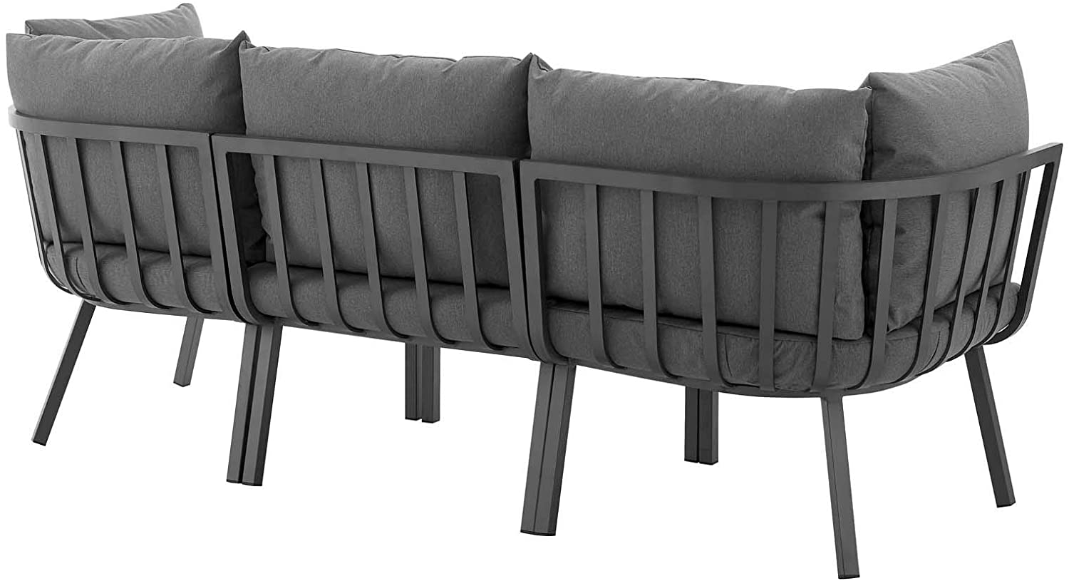 Modway Riverside 3 Piece Outdoor Patio Aluminum Sectional Sofa Set | Outdoor Sofas, Loveseats & Sectionals | Modishstore-14