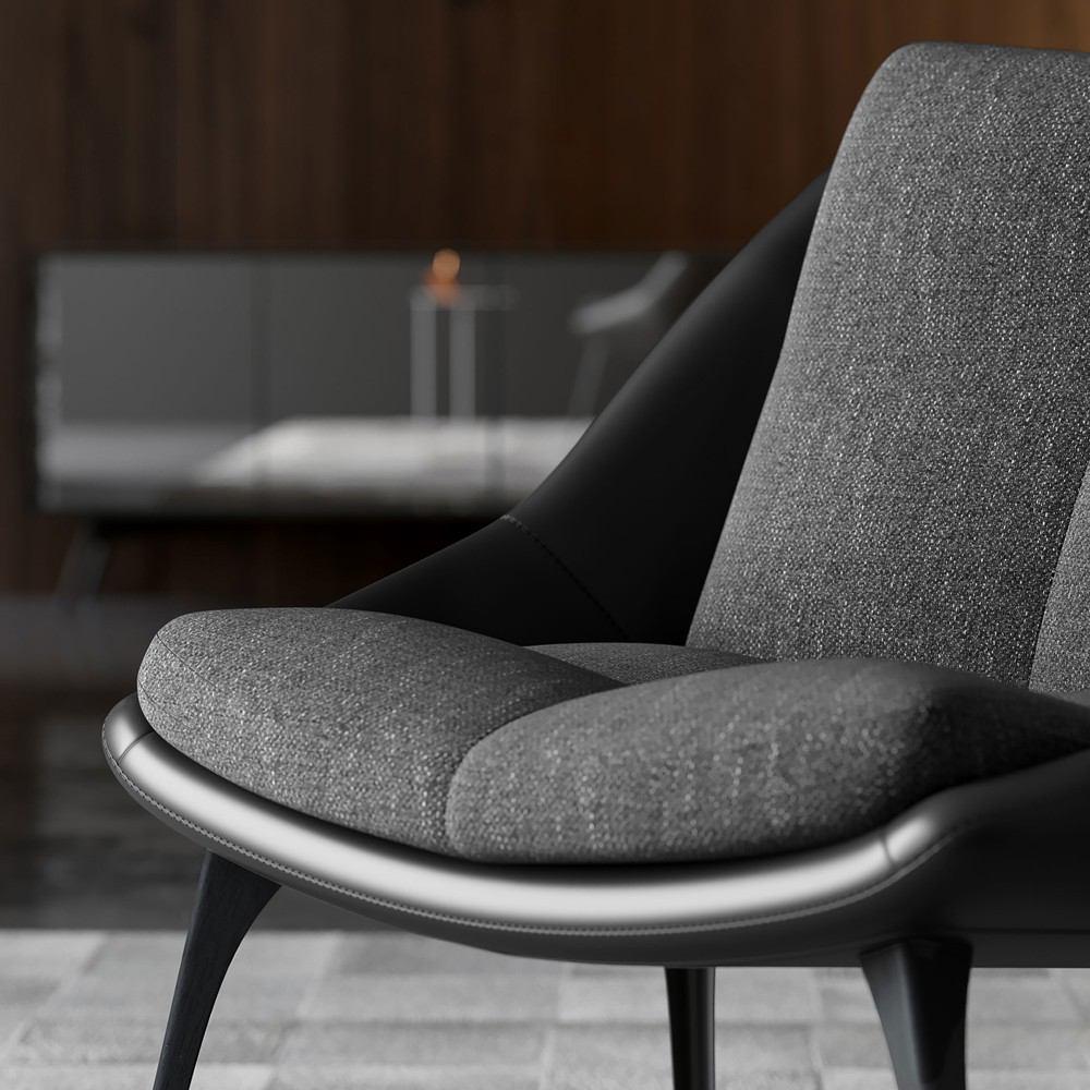 Modloft Columbus Lounge Chair and Ottoman