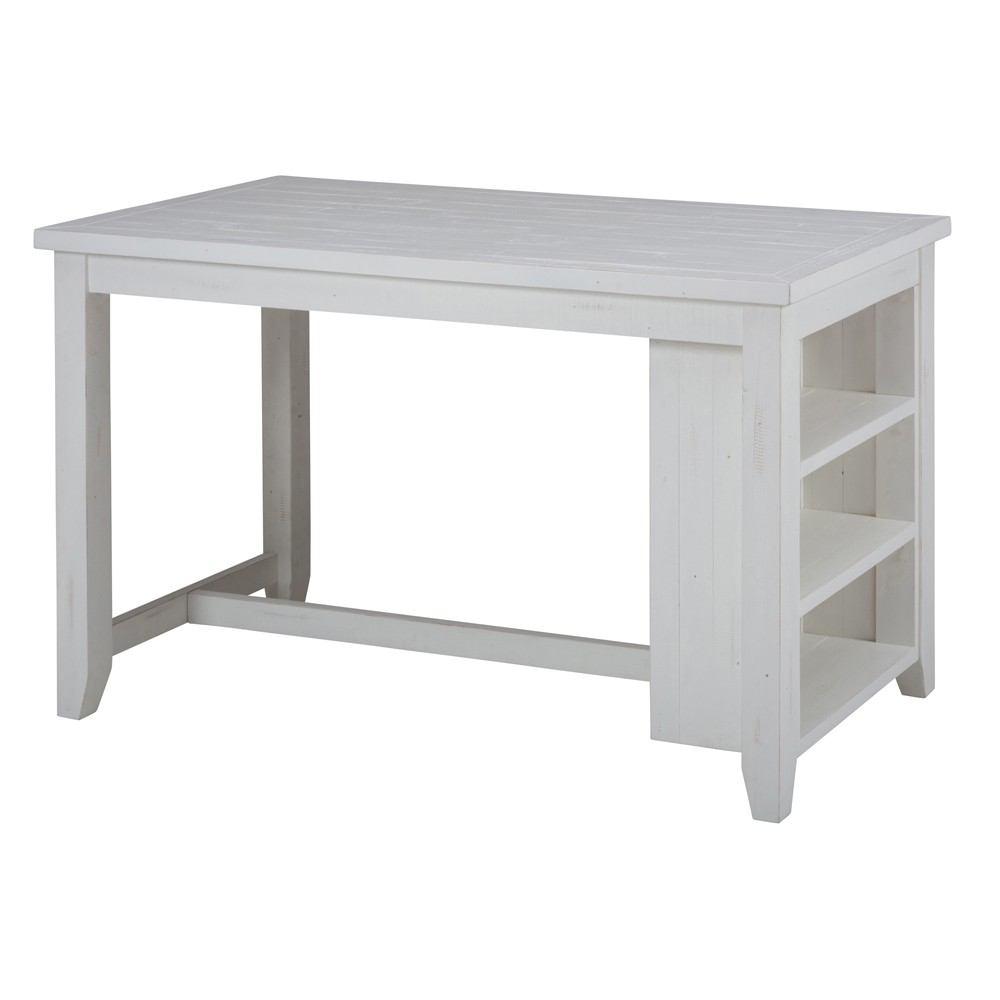 Jofran Madaket Reclaimed Pine Counter Height Table with 3 Shelf Storage