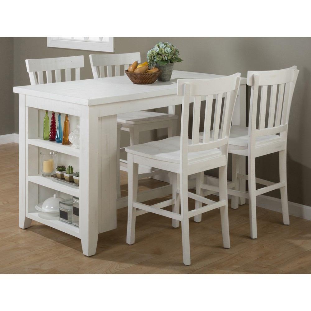 Jofran Madaket Reclaimed Pine Counter Height Table with 3 Shelf Storage