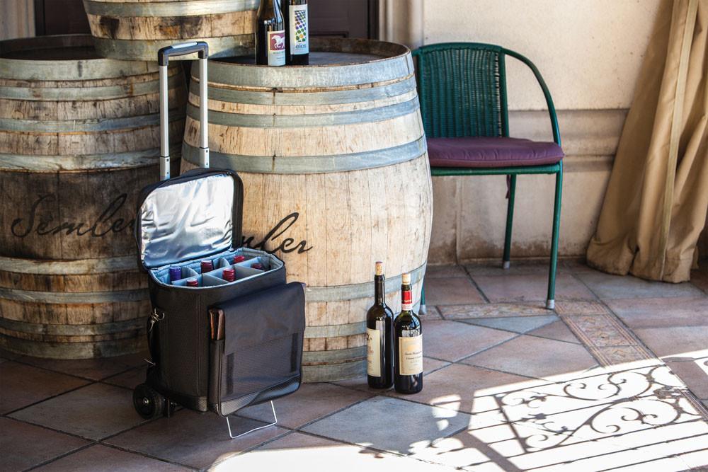 Picnic Time Cellar Wine Tote Cooler with Trolley - Set of 2