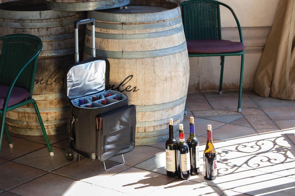 Picnic Time Cellar Wine Tote Cooler with Trolley - Set of 2
