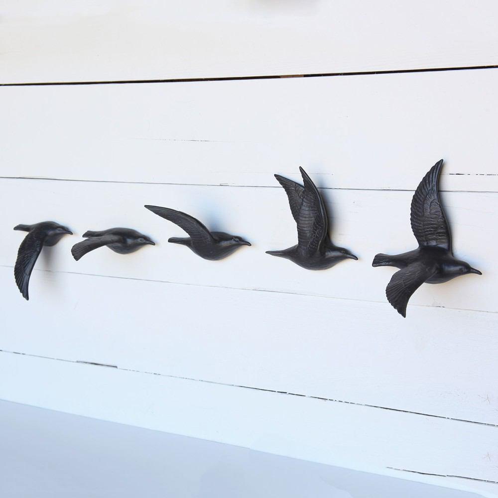 HomArt Flying Gulls - Bone China - Set of 5 - Assorted - Matte Black - Feature Image