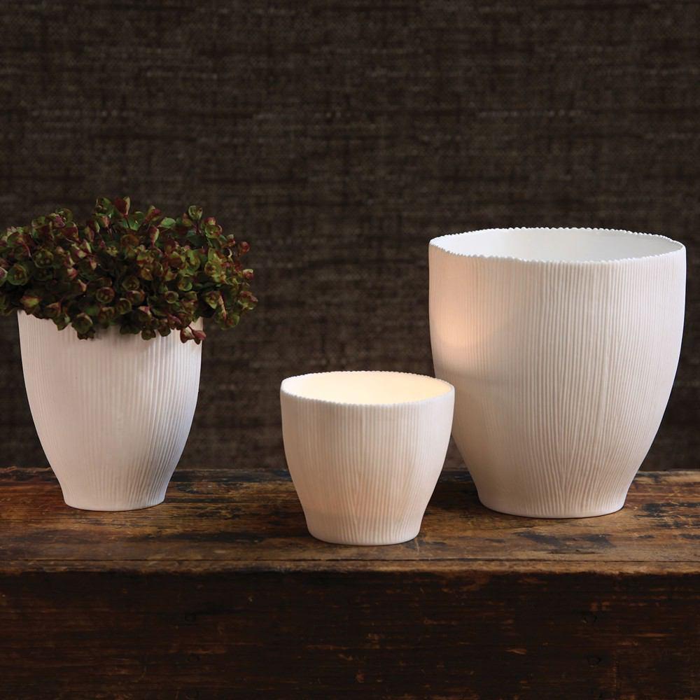HomArt Agora Bone China Vase - White - Set of 4