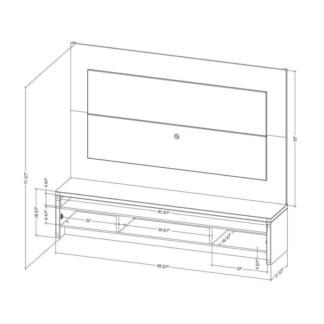 Manhattan Comfort 2-Piece Sylvan 85.43" TV Stand and Panel with LED Lights
