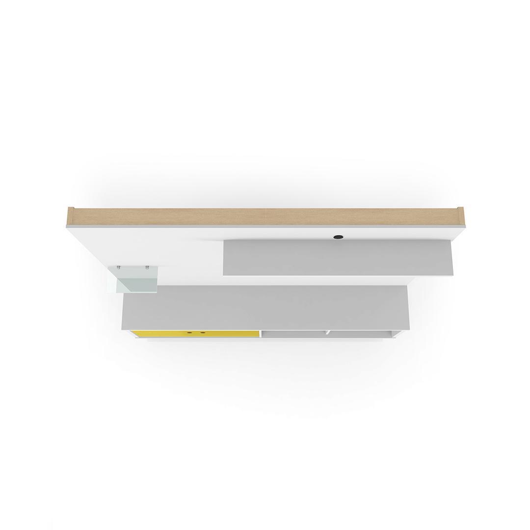 Manhattan Comfort Liberty 70.87" Freestanding Entertainment Center with Overhead shelf