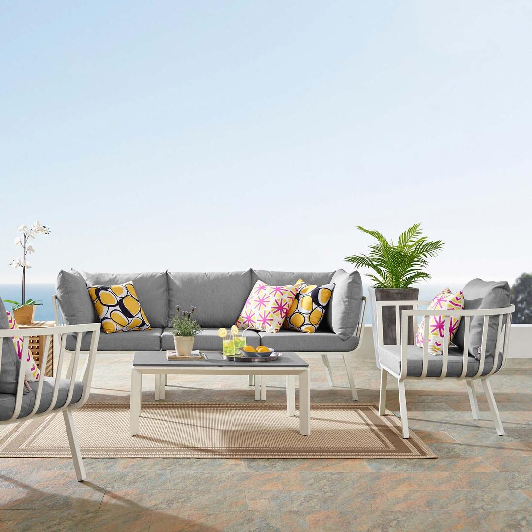 Modway Riverside 5 Piece Outdoor Patio Aluminum Set-EEI-3783 | Outdoor Sofas, Loveseats & Sectionals | Modishstore-10