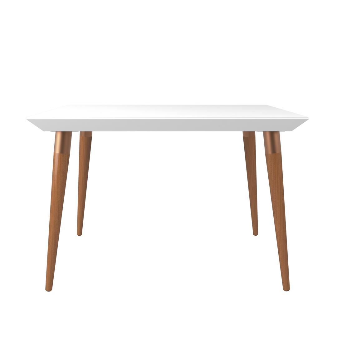 Manhattan Comfort Utopia 47.24" Modern Beveled Rectangular Dining Table with Glass Top