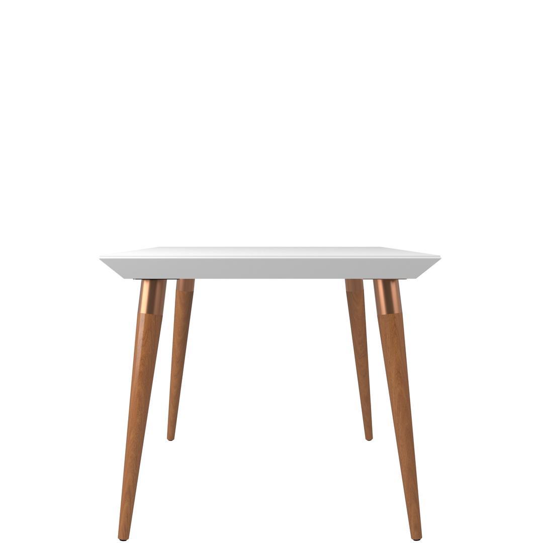 Manhattan Comfort Utopia 47.24" Modern Beveled Rectangular Dining Table with Glass Top