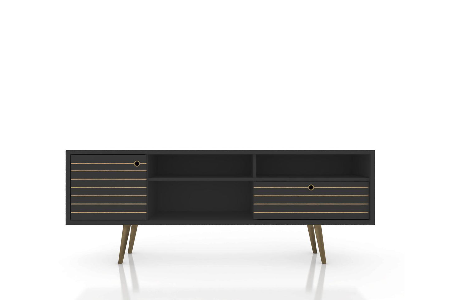 Manhattan Comfort Liberty 70.86" Mid Century - Modern TV Stand with 4 Shelving Spaces