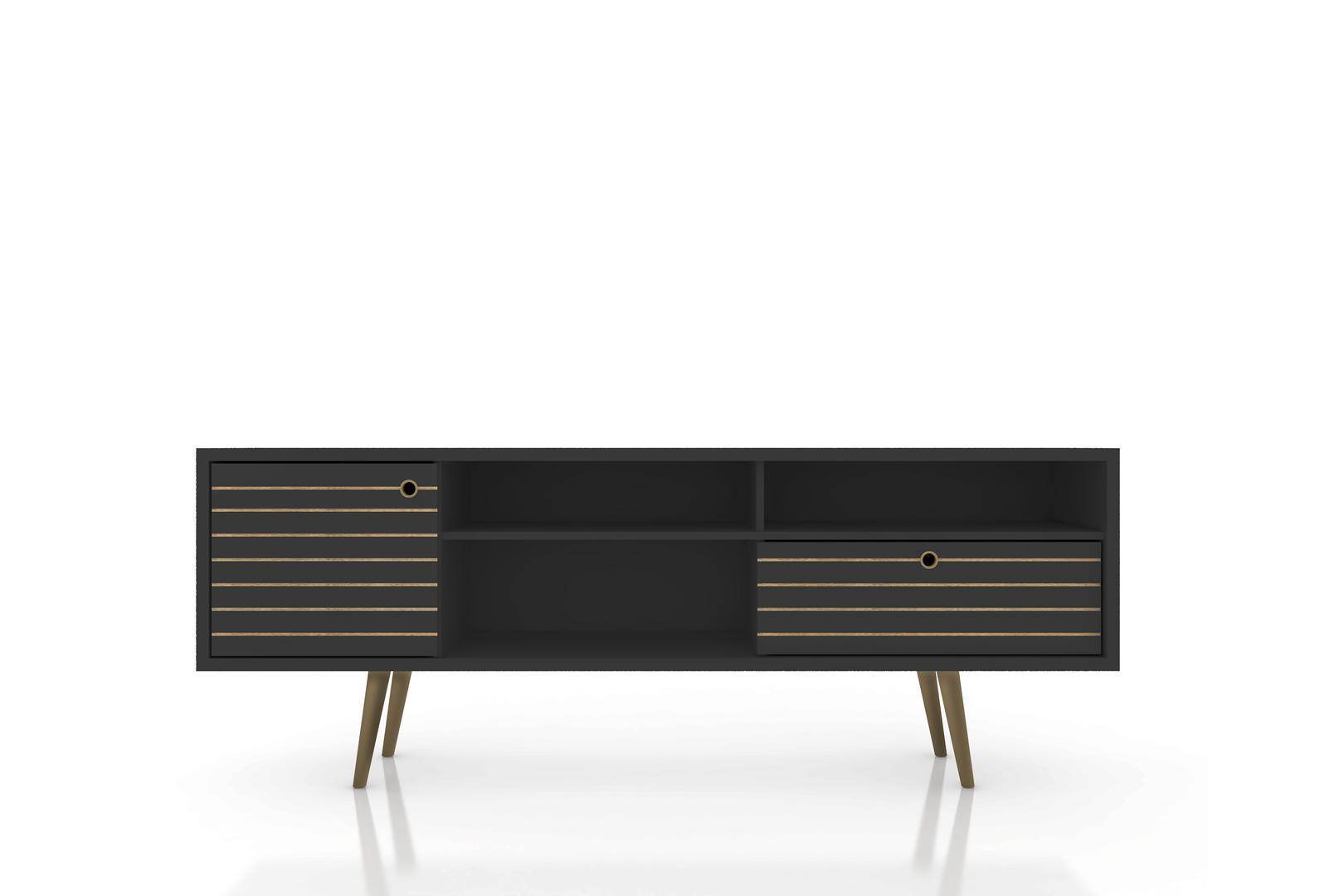 Manhattan Comfort Liberty 70.86" Mid Century - Modern TV Stand with 4 Shelving Spaces