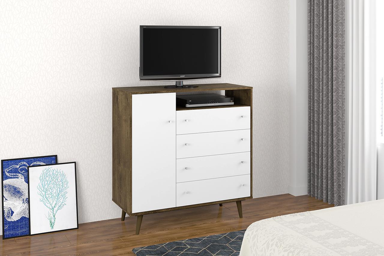 Manhattan Comfort Liberty 4-Drawer 42.32" Sideboard