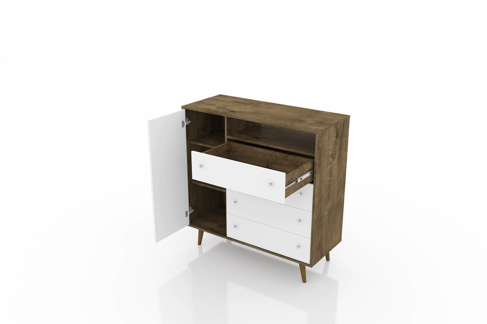 Manhattan Comfort Liberty 4-Drawer 42.32" Sideboard