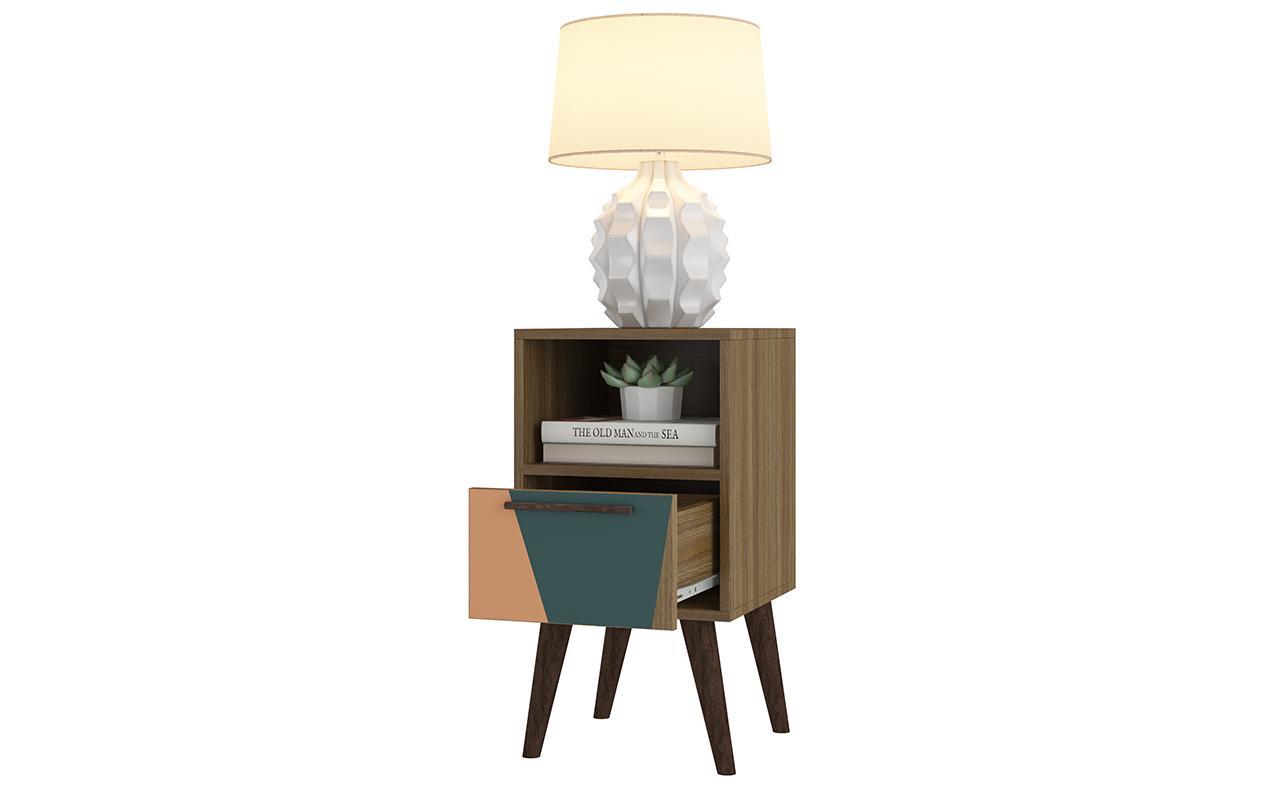 Manhattan Comfort Abisko 2.0 Side Table with 1- Drawer