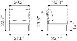 Zuo Glass Beach Arm Side/Backrest