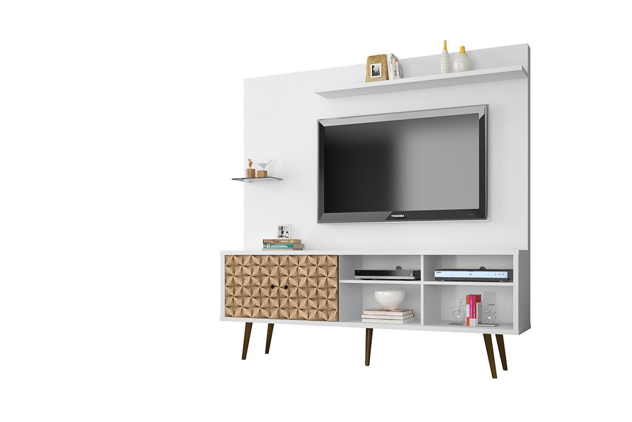 Manhattan Comfort Liberty 70.87" Freestanding Entertainment Center with Overhead shelf