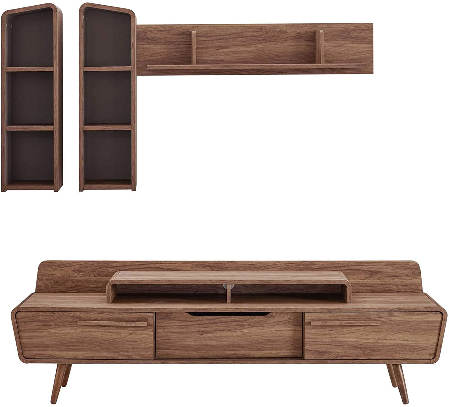 Modway Omnistand 2 Piece Entertainment Center in Walnut Gray | TV Stands | Modishstore-8