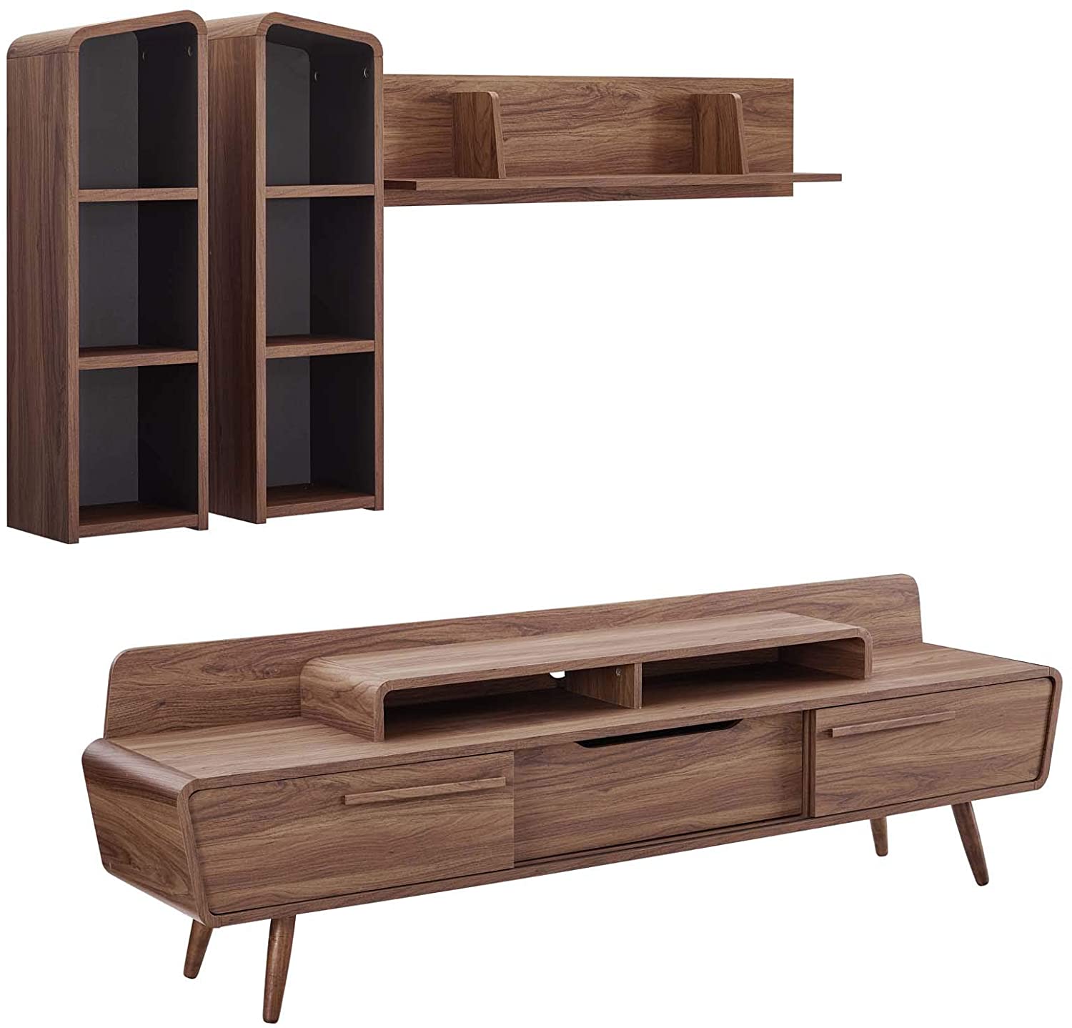 Modway Omnistand 2 Piece Entertainment Center in Walnut Gray | TV Stands | Modishstore-6
