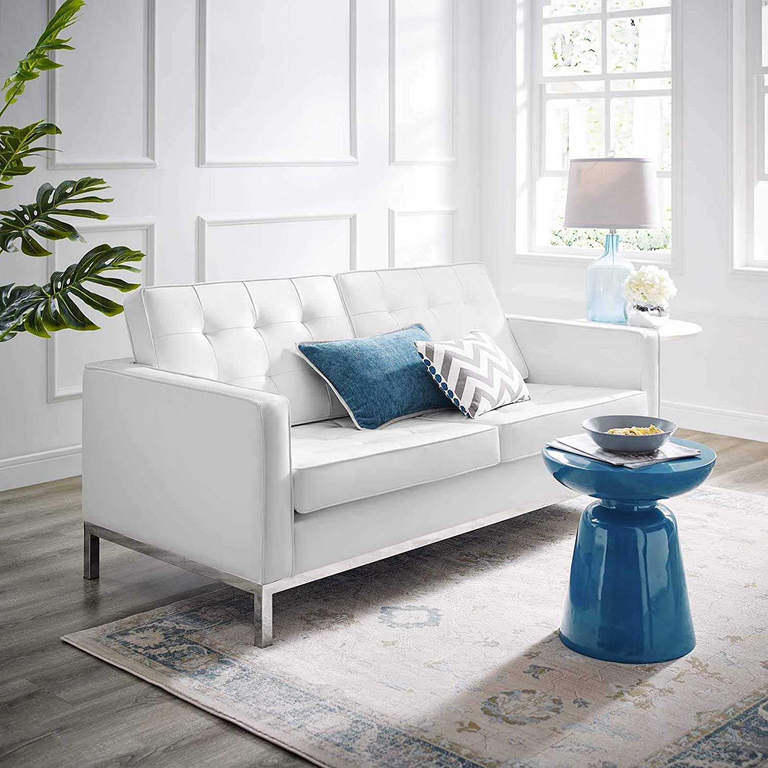Modway Loft Tufted Upholstered Faux Leather Loveseat | Loveseats | Modishstore