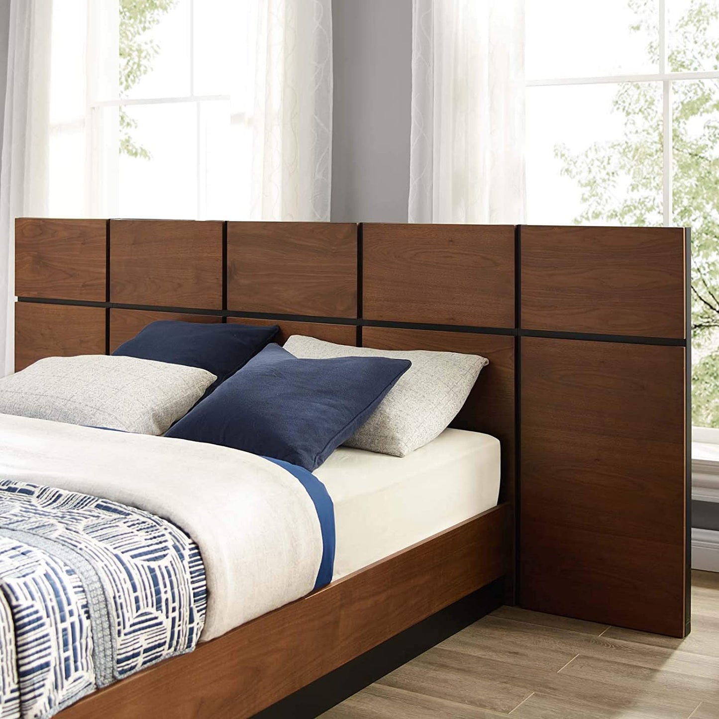Modway Caima Queen Platform Bed in Walnut | Beds | 