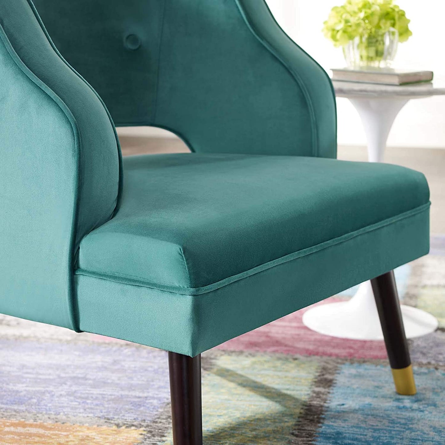 Modway Traipse Button Tufted Open Back Performance Velvet Armchair | Armchairs | Modishstore-9