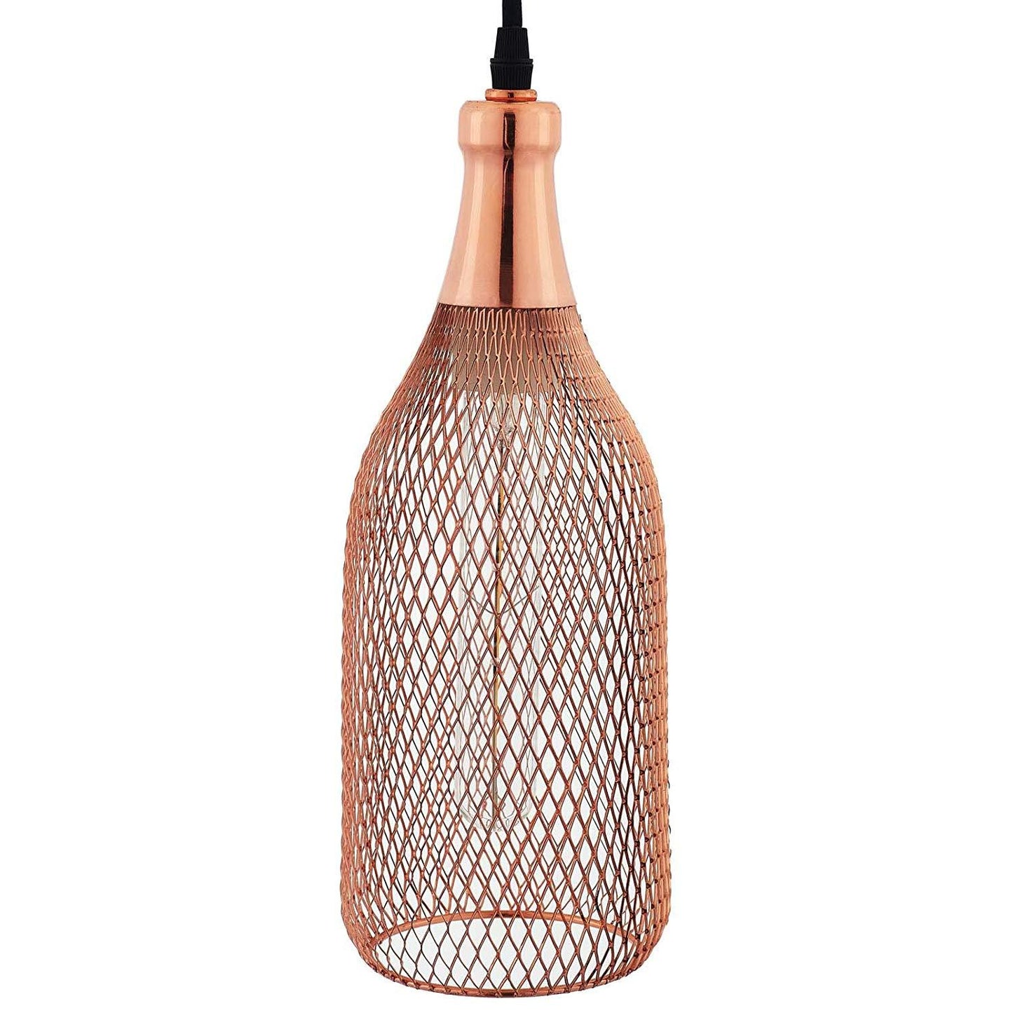Modway Glimmer Bottle-Shaped Rose Gold Pendant Light