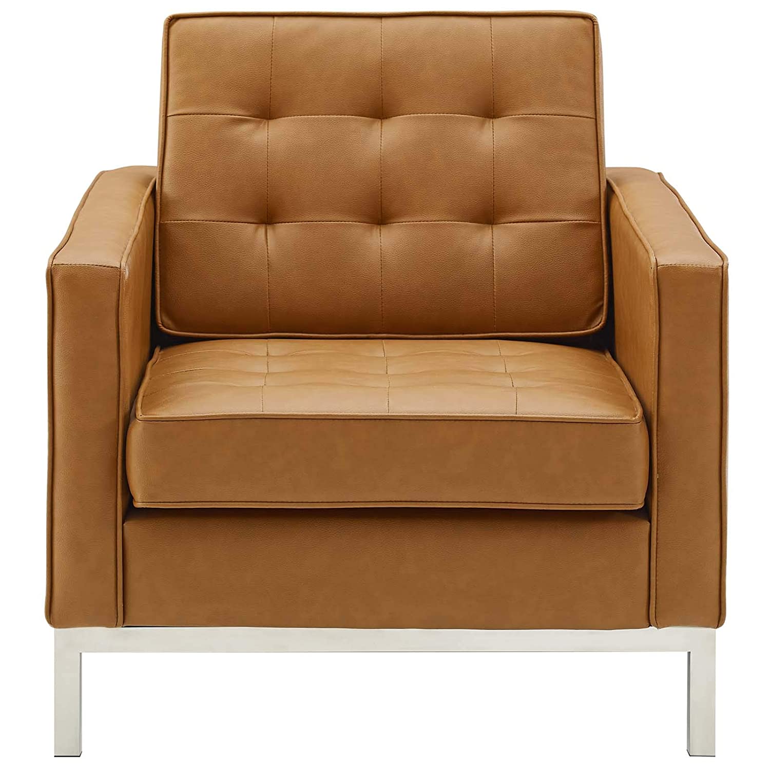Modway Loft Tufted Upholstered Faux Leather Armchair | Armchairs | Modishstore-26