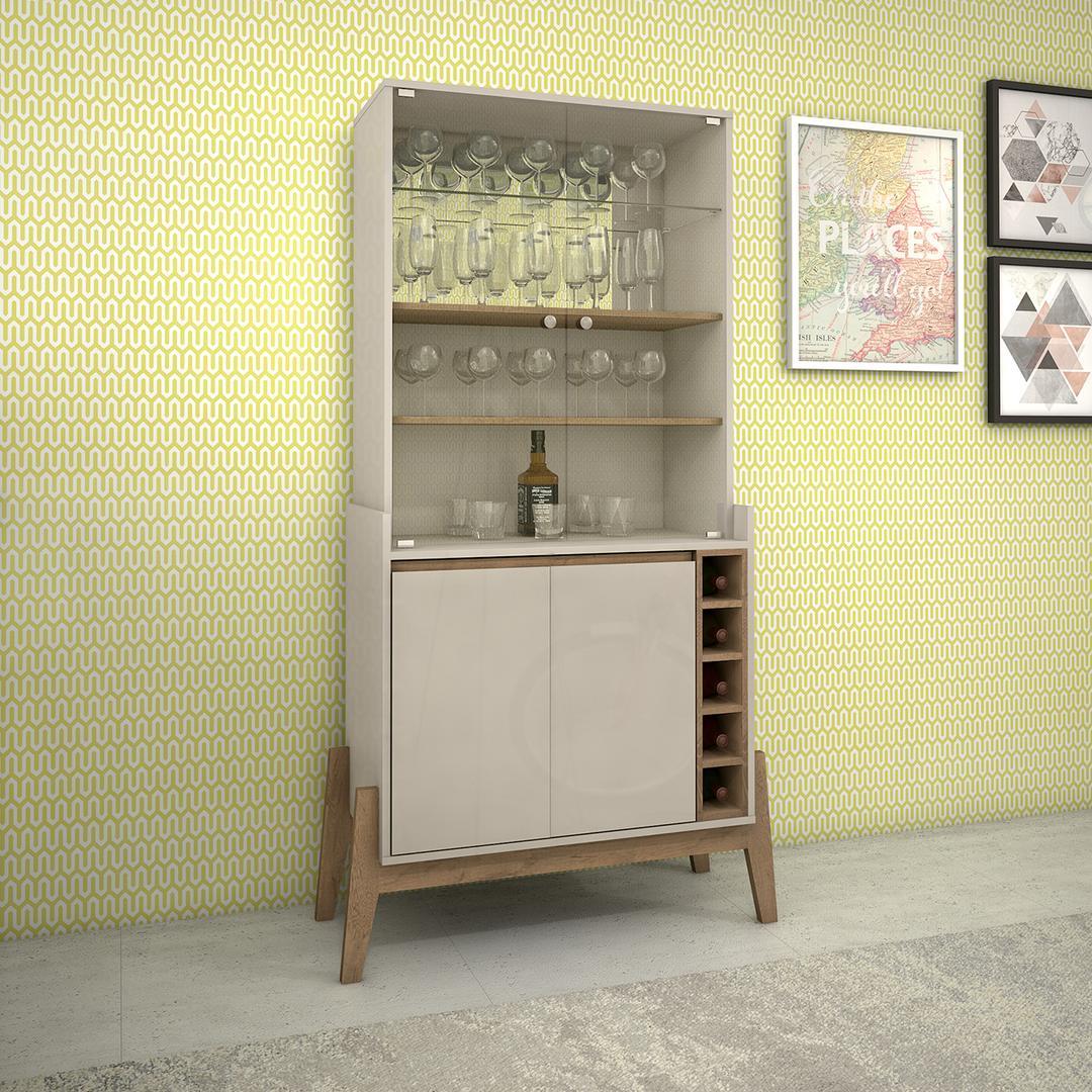Manhattan Comfort Essence 5-Bottle Wine Cabinet with 6 Shelves